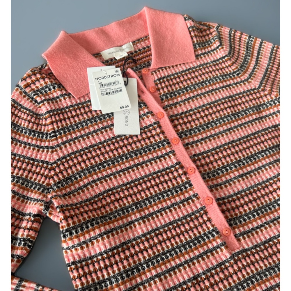 Striped Collared Sweater - Picture 3 of 3